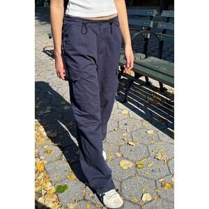 Brandy Melville Straight Leg Cargo Pant in Navy Blue One Size